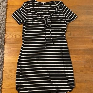 Charlotte Russe black & white striped dress
